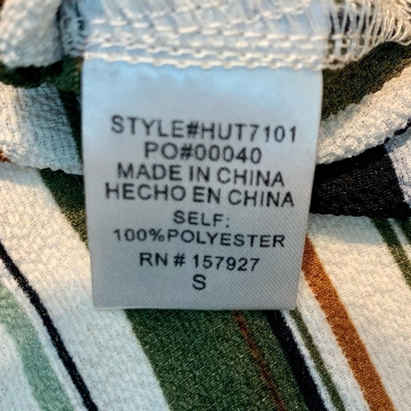 NWT Boutique Top Small Hyped Unicorn Betty Slimming Vertical Stripe Army Buttons - Picture 10 of 16